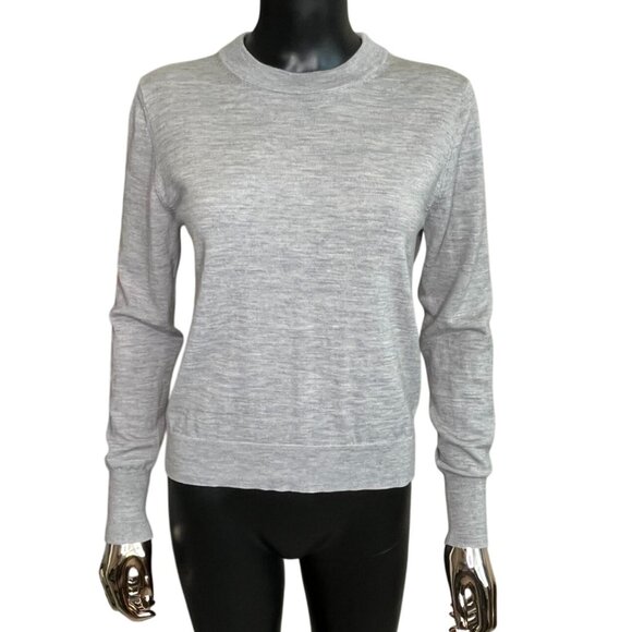 Aritzia Wilfred 100% Merino Wool Gray Crewneck Pullover Sweater Size Small - Picture 1 of 7